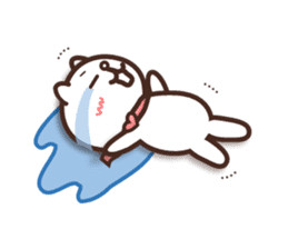 Cute message of white cat Pon sticker #4687864