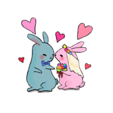 Rabbit & hamster stamp sticker #4689685