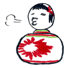 Traditional Kokeshi (Naruko-style) sticker #4691953