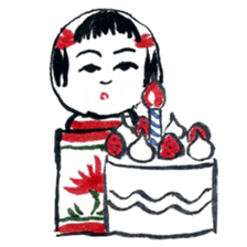 Traditional Kokeshi (Naruko-style) sticker #4691965