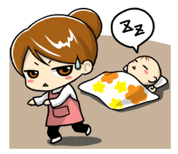 The mother raising a baby sticker #4695050