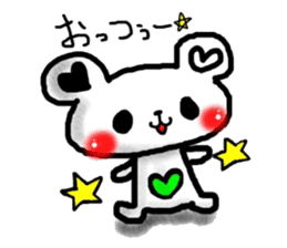 Cute bear heart sticker #4695091