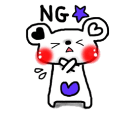 Cute bear heart sticker #4695124
