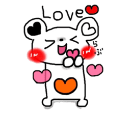 Cute bear heart sticker #4695127