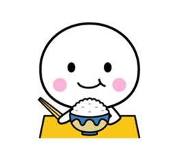 White thing usable anytime 3 sticker #4698584