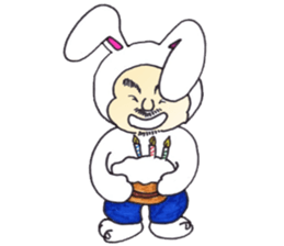 Vorranon the mustache rabbit sticker #4700356