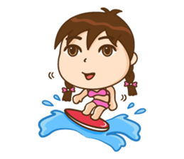 Chibi girl Summer Holidays sticker #4706889