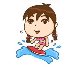 Chibi girl Summer Holidays sticker #4706889