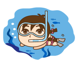 Chibi girl Summer Holidays sticker #4706890