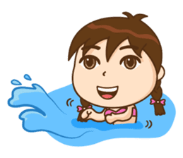 Chibi girl Summer Holidays sticker #4706891