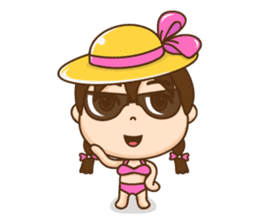 Chibi girl Summer Holidays sticker #4706892