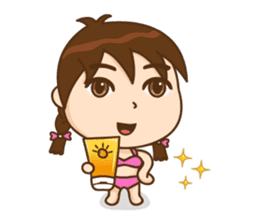Chibi girl Summer Holidays sticker #4706893