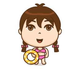 Chibi girl Summer Holidays sticker #4706895