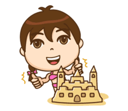 Chibi girl Summer Holidays sticker #4706898