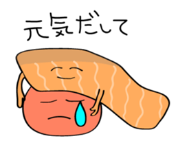 Parent-child Toro salmon and salmon roe sticker #4710956