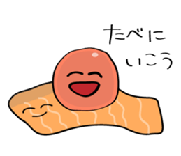 Parent-child Toro salmon and salmon roe sticker #4710986