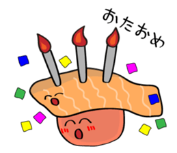 Parent-child Toro salmon and salmon roe sticker #4710989