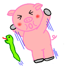 Agoo and Friends of pig sticker #4712810