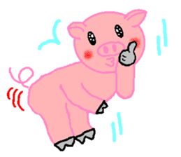 Agoo and Friends of pig sticker #4712817