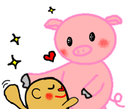 Agoo and Friends of pig sticker #4712819