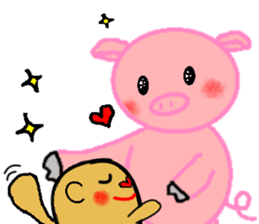 Agoo and Friends of pig sticker #4712819