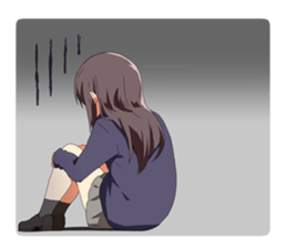 Heartwarming Sticker of schoolgirl sticker #4714211