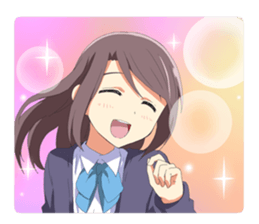 Heartwarming Sticker of schoolgirl sticker #4714224