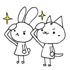 Daily life of a cat and the rabbit sticker #4722936