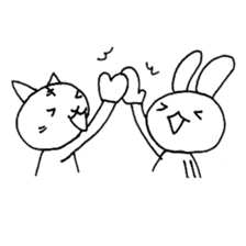 Daily life of a cat and the rabbit sticker #4722937