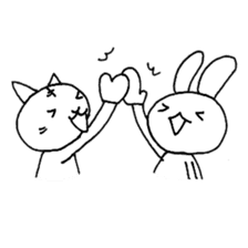 Daily life of a cat and the rabbit sticker #4722937