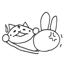 Daily life of a cat and the rabbit sticker #4722938