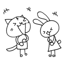 Daily life of a cat and the rabbit sticker #4722964