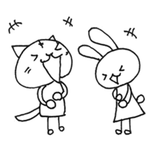 Daily life of a cat and the rabbit sticker #4722964