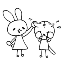 Daily life of a cat and the rabbit sticker #4722965