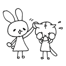 Daily life of a cat and the rabbit sticker #4722965