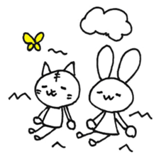 Daily life of a cat and the rabbit sticker #4722969
