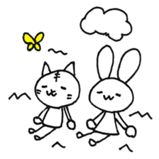 Daily life of a cat and the rabbit sticker #4722969