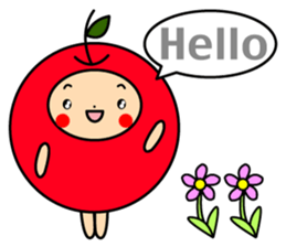 Pommepomme of a girl of apple. sticker #4723057