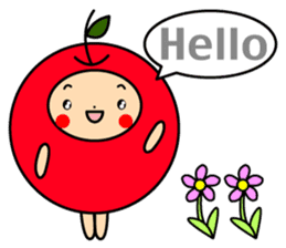 Pommepomme of a girl of apple. sticker #4723057