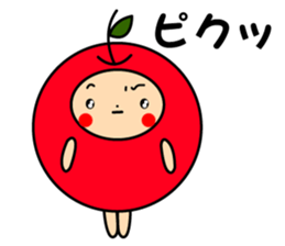 Pommepomme of a girl of apple. sticker #4723059