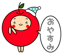 Pommepomme of a girl of apple. sticker #4723060