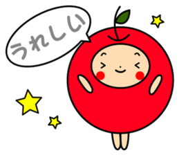 Pommepomme of a girl of apple. sticker #4723061