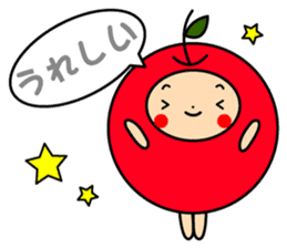 Pommepomme of a girl of apple. sticker #4723061
