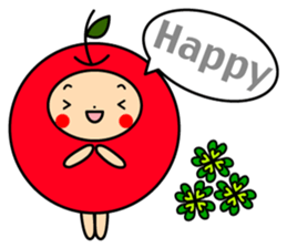 Pommepomme of a girl of apple. sticker #4723062