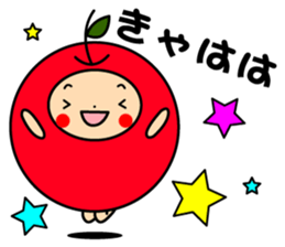 Pommepomme of a girl of apple. sticker #4723068