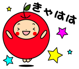 Pommepomme of a girl of apple. sticker #4723068