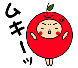 Pommepomme of a girl of apple. sticker #4723071