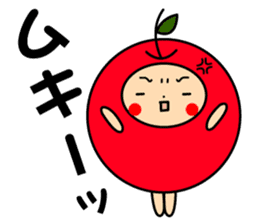 Pommepomme of a girl of apple. sticker #4723071