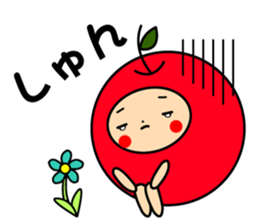 Pommepomme of a girl of apple. sticker #4723081