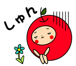 Pommepomme of a girl of apple. sticker #4723081